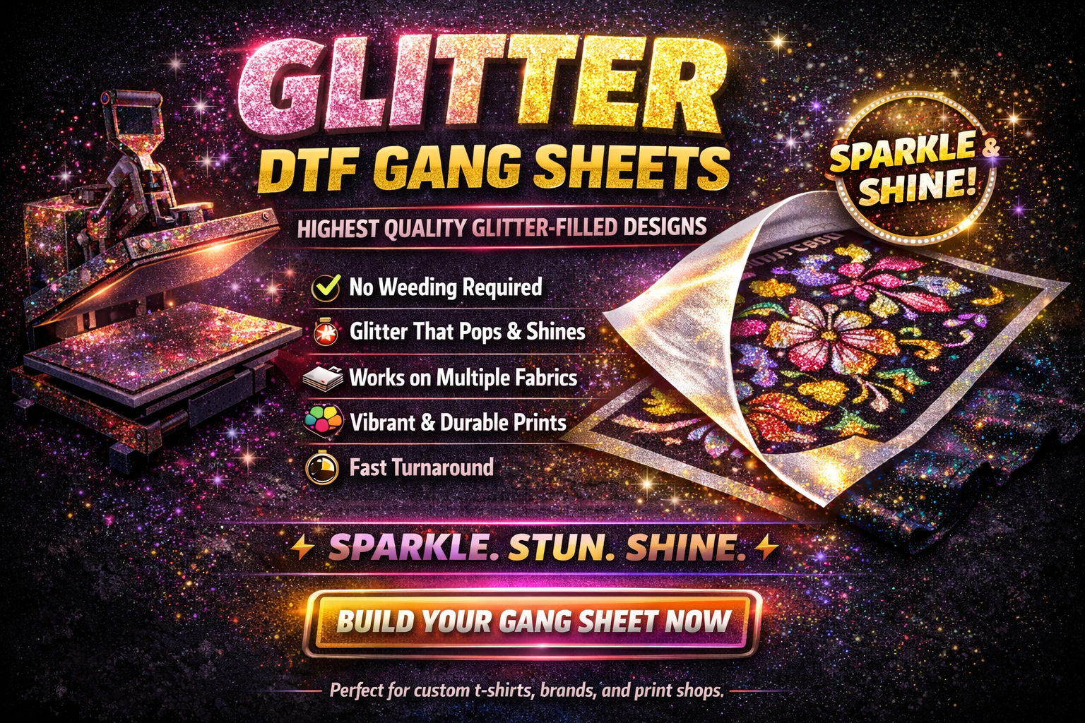 Glitter DTF  Gang Sheets