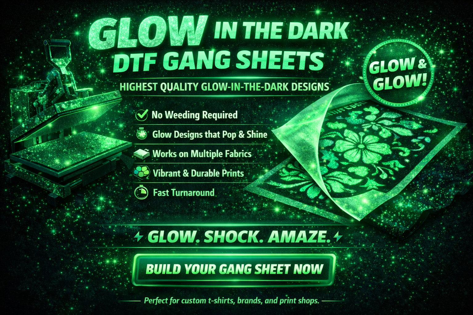 Glow In The Dark DTF Transfers