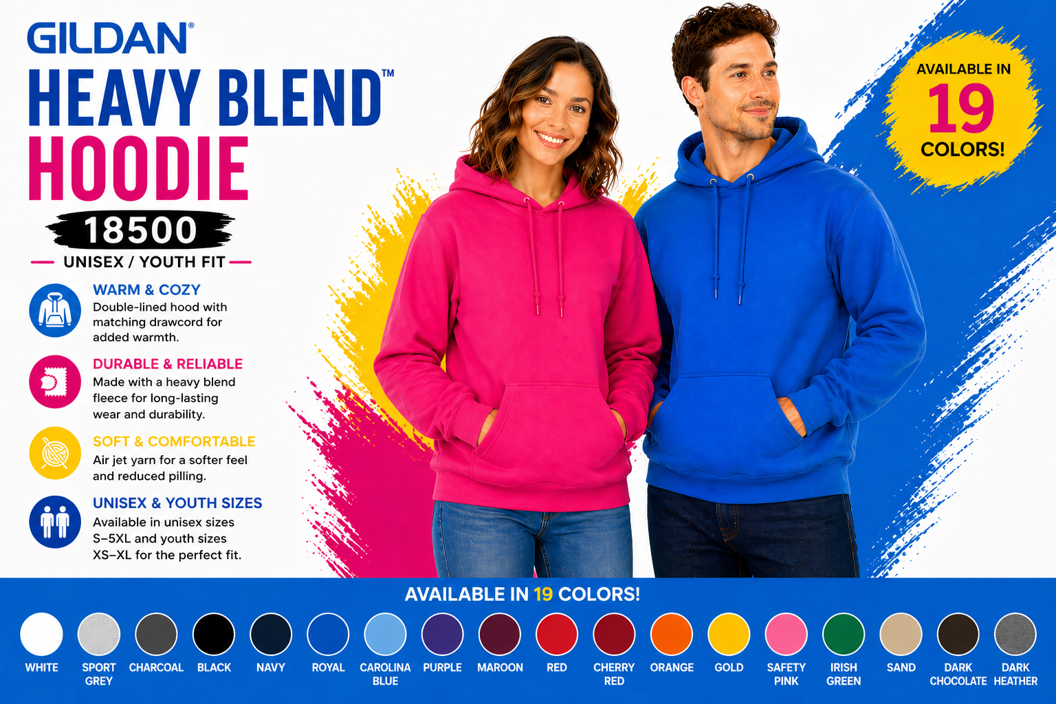 Gildan Unisex/Youth Heavy Blend Hoodie- 18500