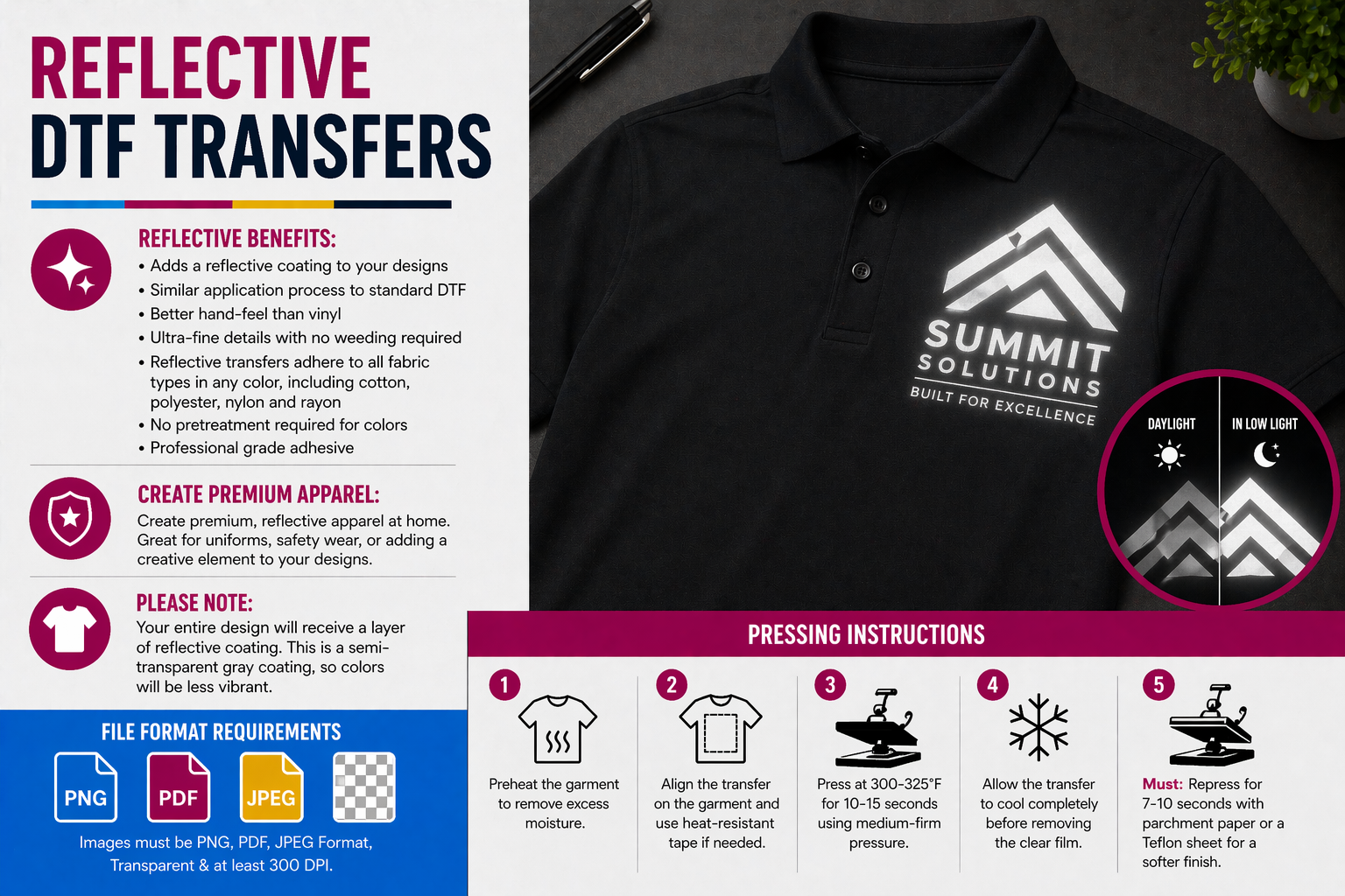 Reflective DTF Transfers